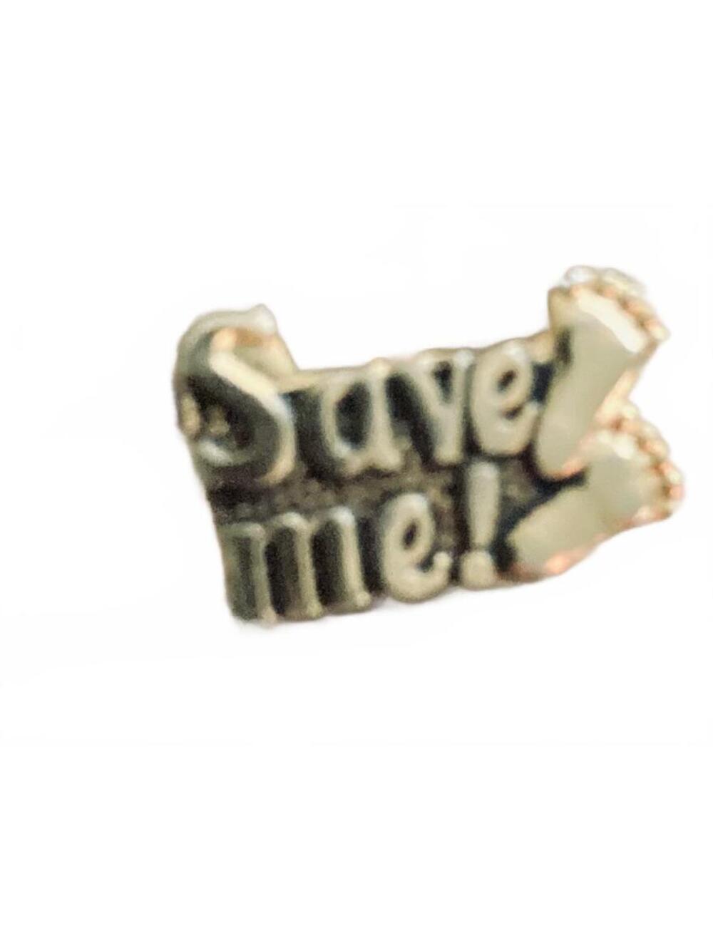 Vintage 'Suve me!' Gold Tone Lapel Pin